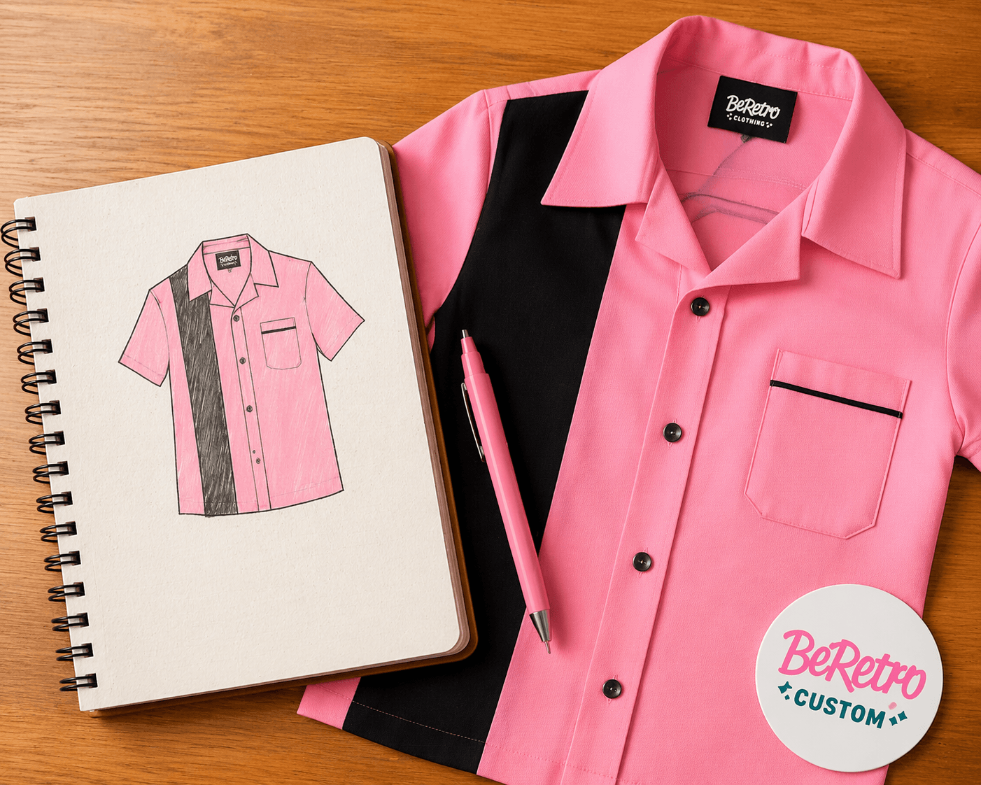 Sketching a custom bowling shirt idea
