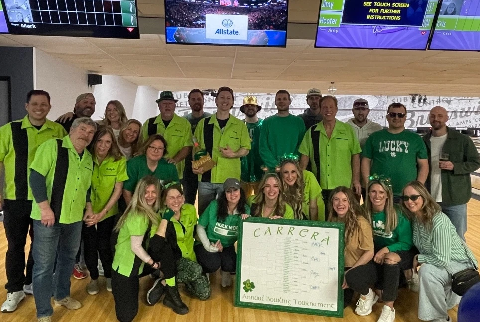 Corporate bowling event team shirts
